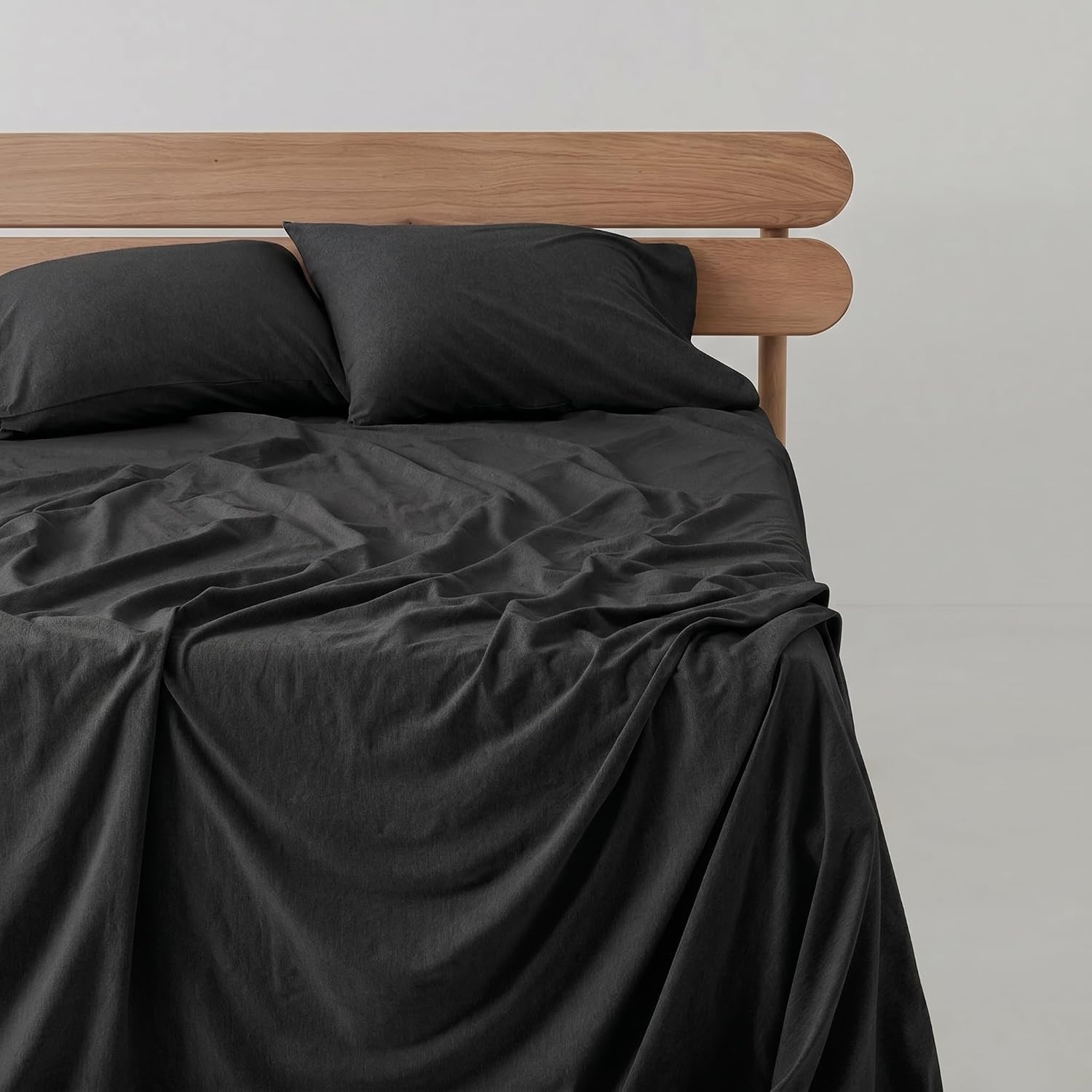 image:imageUS POLO ASSN Jersey Knit Sheet Set Cotton Blend TShirt amp Pajama Feel Deep Pocket WrinkleResistant Cooling amp Breathable Everyday Comfort StretchBlack