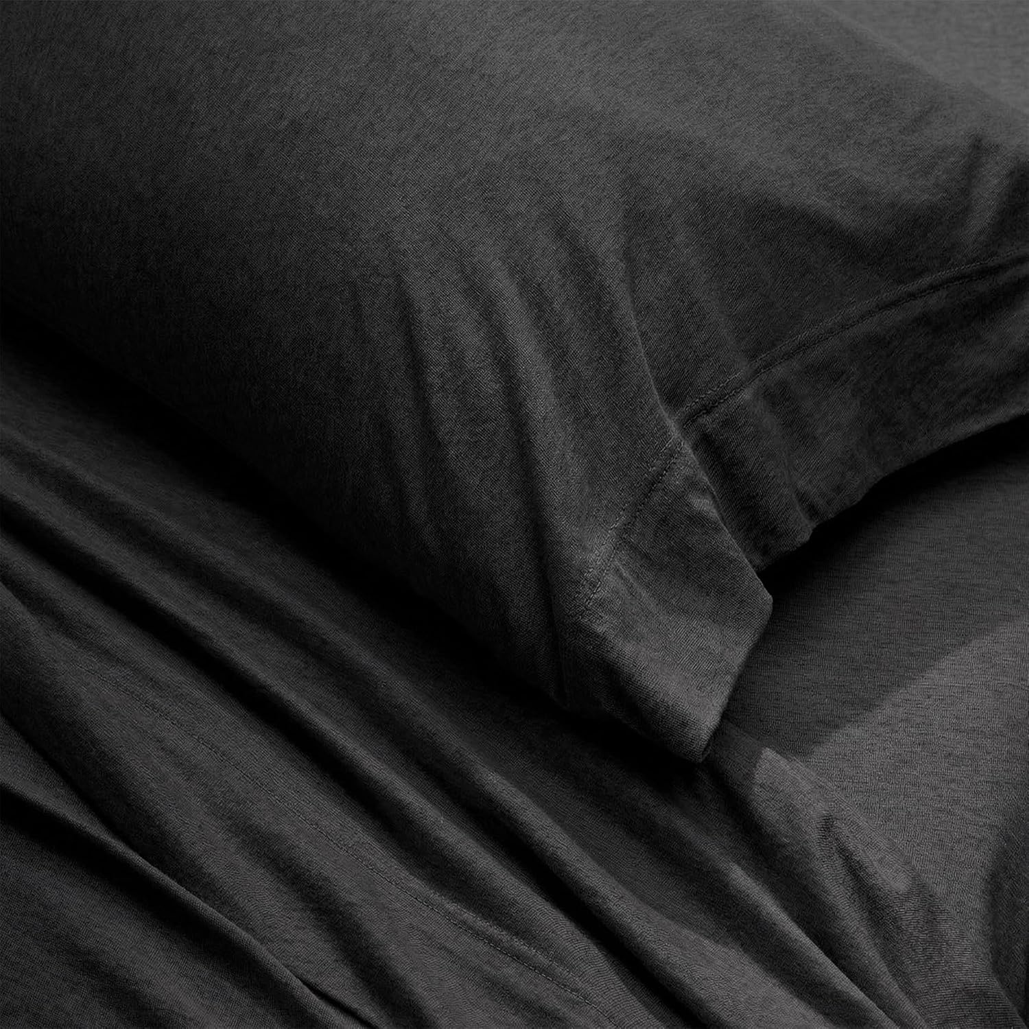 image:imageUS POLO ASSN Jersey Knit Sheet Set Cotton Blend TShirt amp Pajama Feel Deep Pocket WrinkleResistant Cooling amp Breathable Everyday Comfort StretchBlack