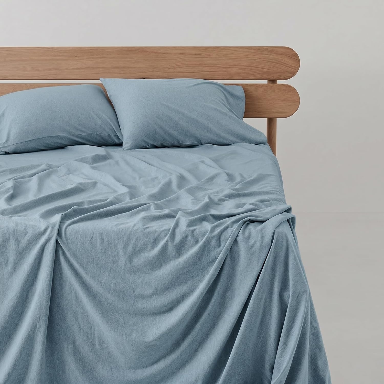 image:imageUS POLO ASSN Jersey Knit Sheet Set Cotton Blend TShirt amp Pajama Feel Deep Pocket WrinkleResistant Cooling amp Breathable Everyday Comfort StretchCameo Blue