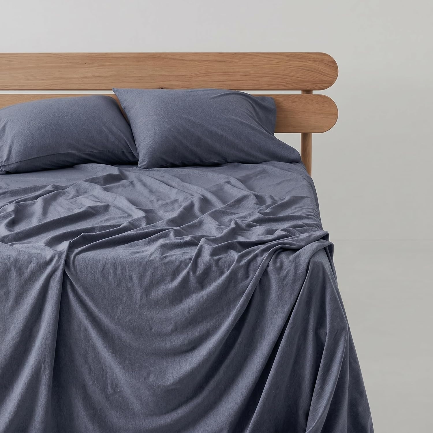 image:imageUS POLO ASSN Jersey Knit Sheet Set Cotton Blend TShirt amp Pajama Feel Deep Pocket WrinkleResistant Cooling amp Breathable Everyday Comfort StretchDenim