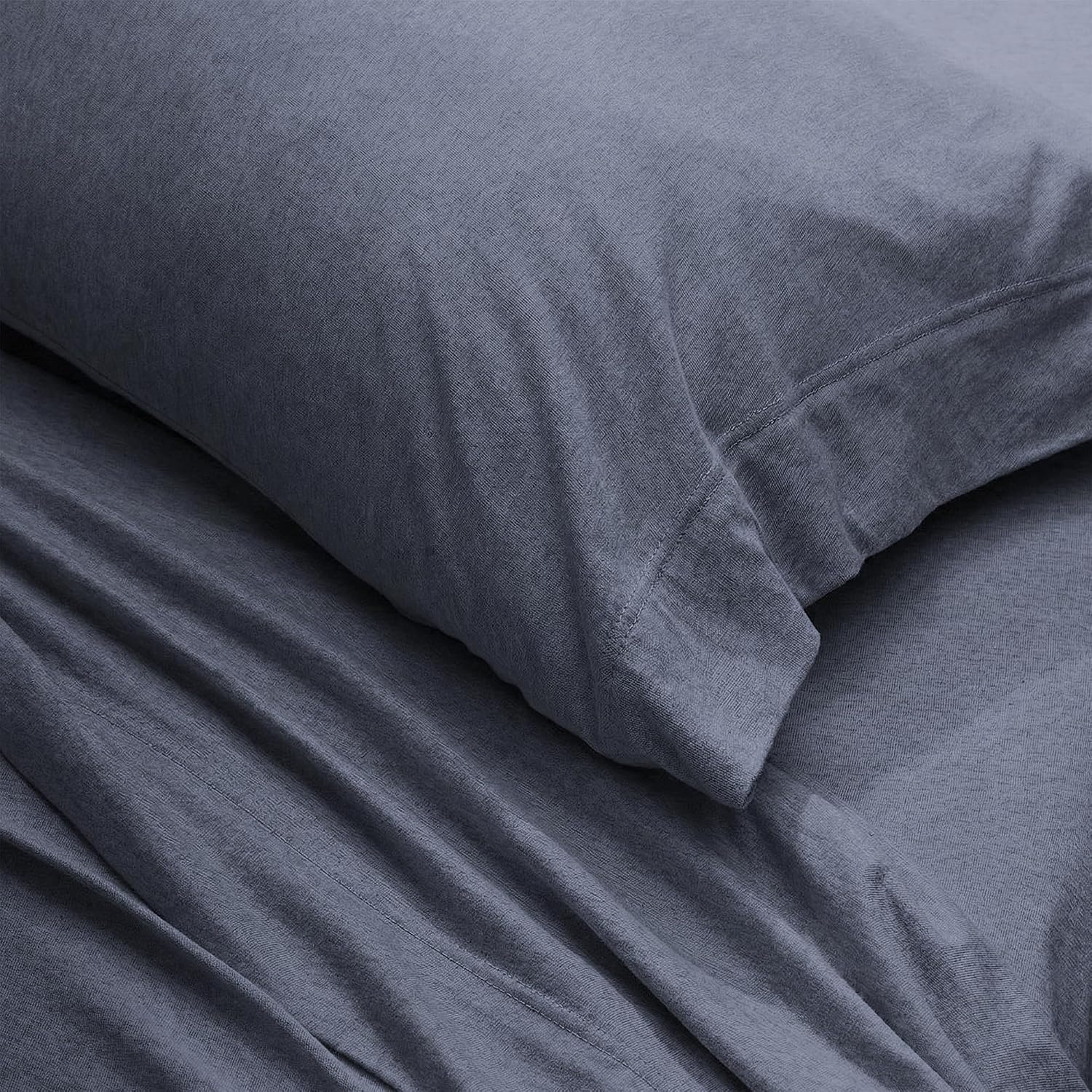 image:imageUS POLO ASSN Jersey Knit Sheet Set Cotton Blend TShirt amp Pajama Feel Deep Pocket WrinkleResistant Cooling amp Breathable Everyday Comfort StretchDenim