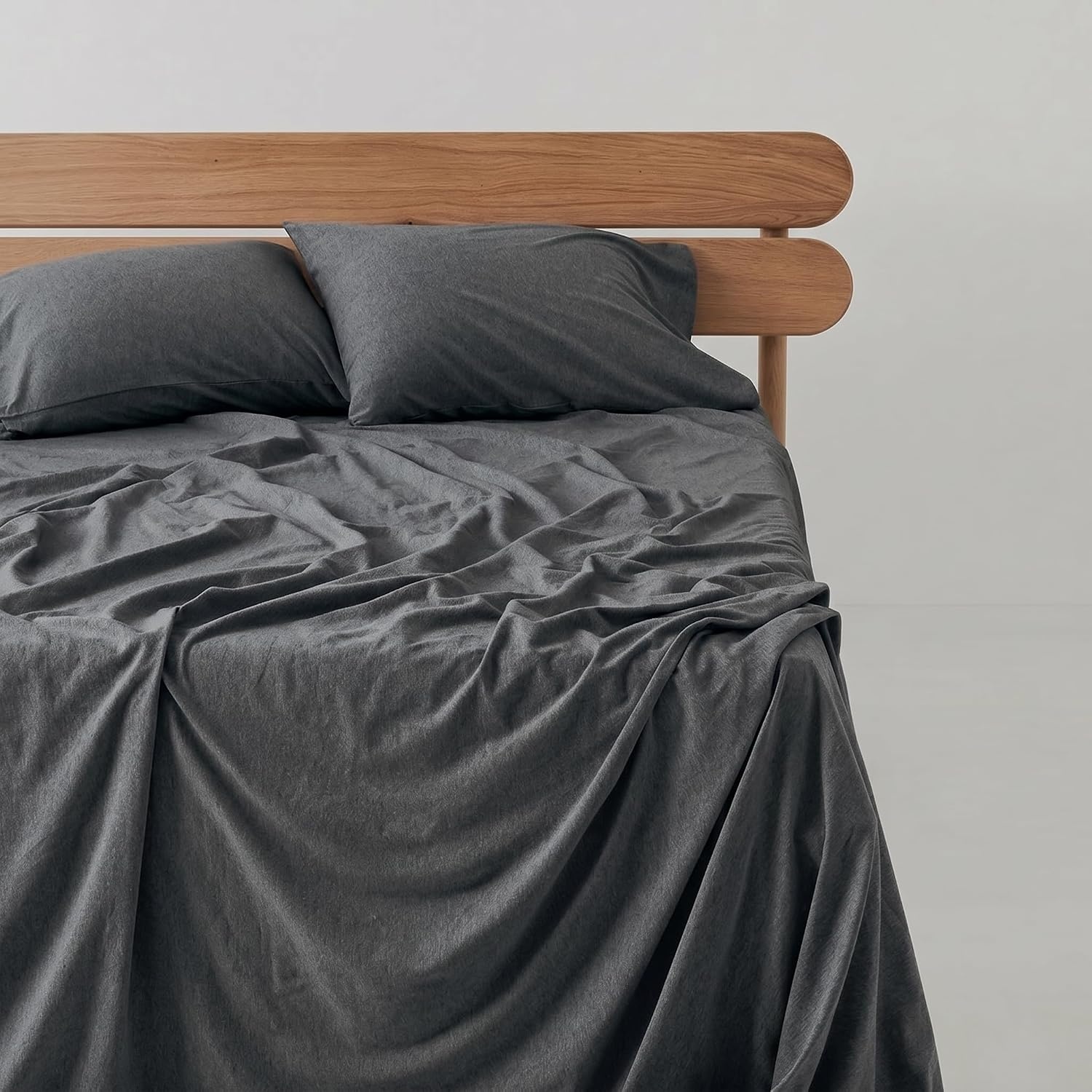 image:imageUS POLO ASSN Jersey Knit Sheet Set Cotton Blend TShirt amp Pajama Feel Deep Pocket WrinkleResistant Cooling amp Breathable Everyday Comfort StretchGrey Flannel