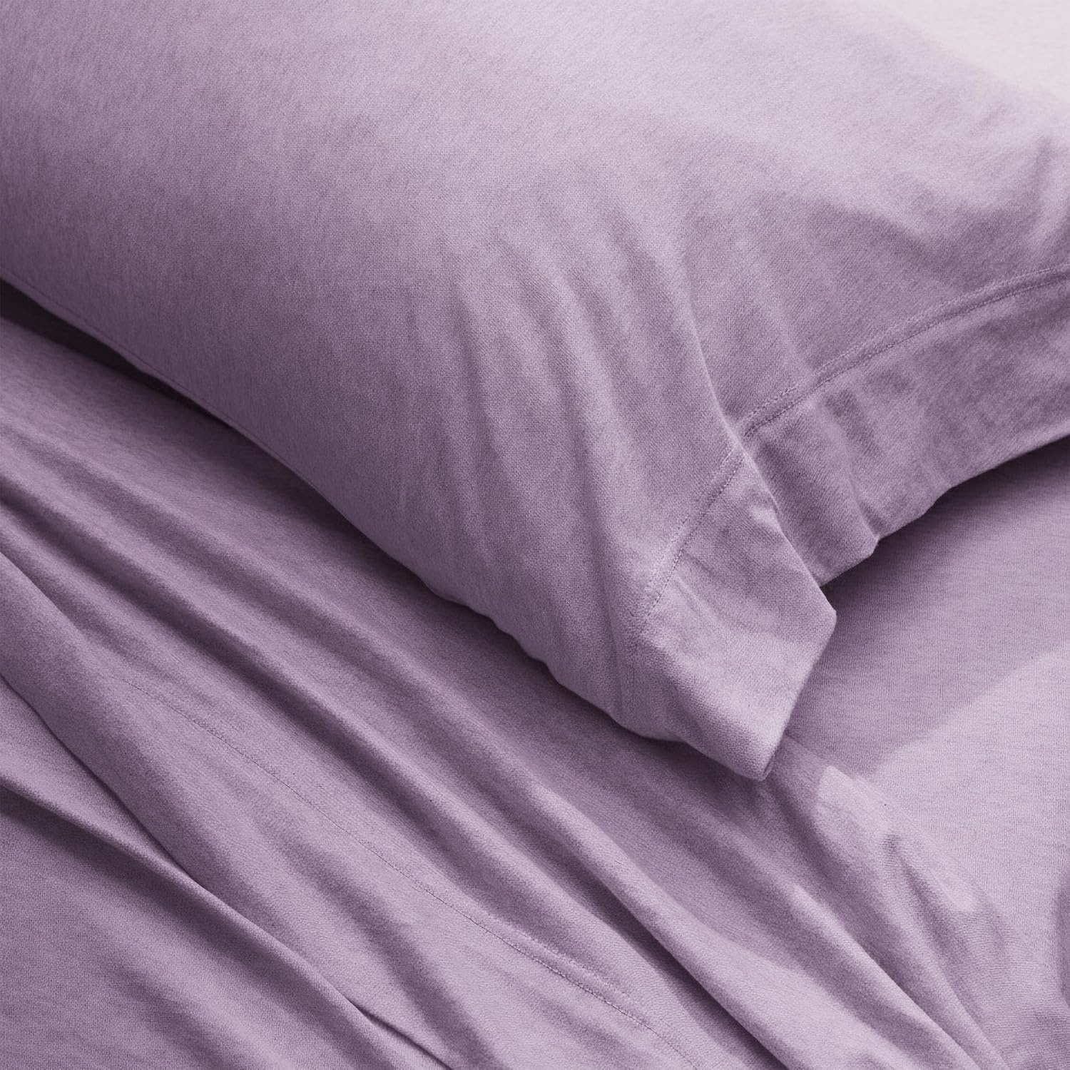 image:imageUS POLO ASSN Jersey Knit Sheet Set Cotton Blend TShirt amp Pajama Feel Deep Pocket WrinkleResistant Cooling amp Breathable Everyday Comfort StretchLavender