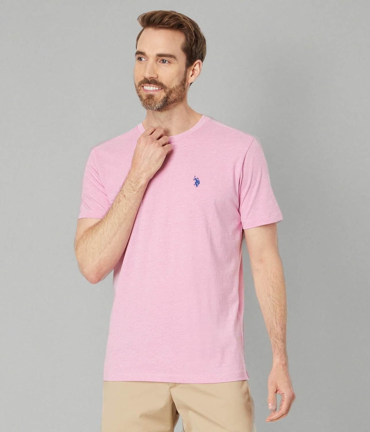image:imageUS POLO ASSN Mens Crew Neck Pony TShirtCali Pink Heather