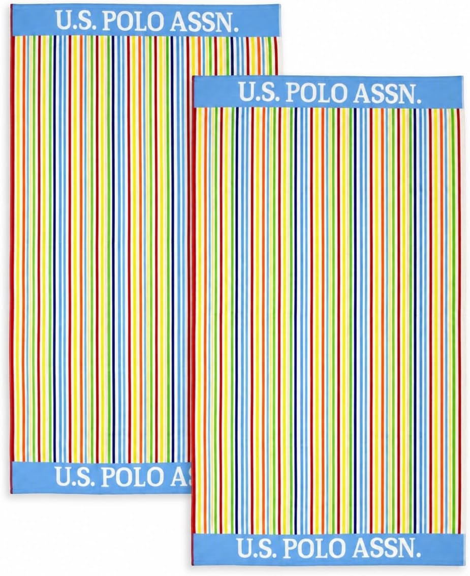 image:imageUS POLO ASSN Oversized Beach and Pool Towel 100 Cotton Velour 40 x 70 Inch Lightweight Absorbent for Beach Pool or Spa 1 Bon VoyageKona