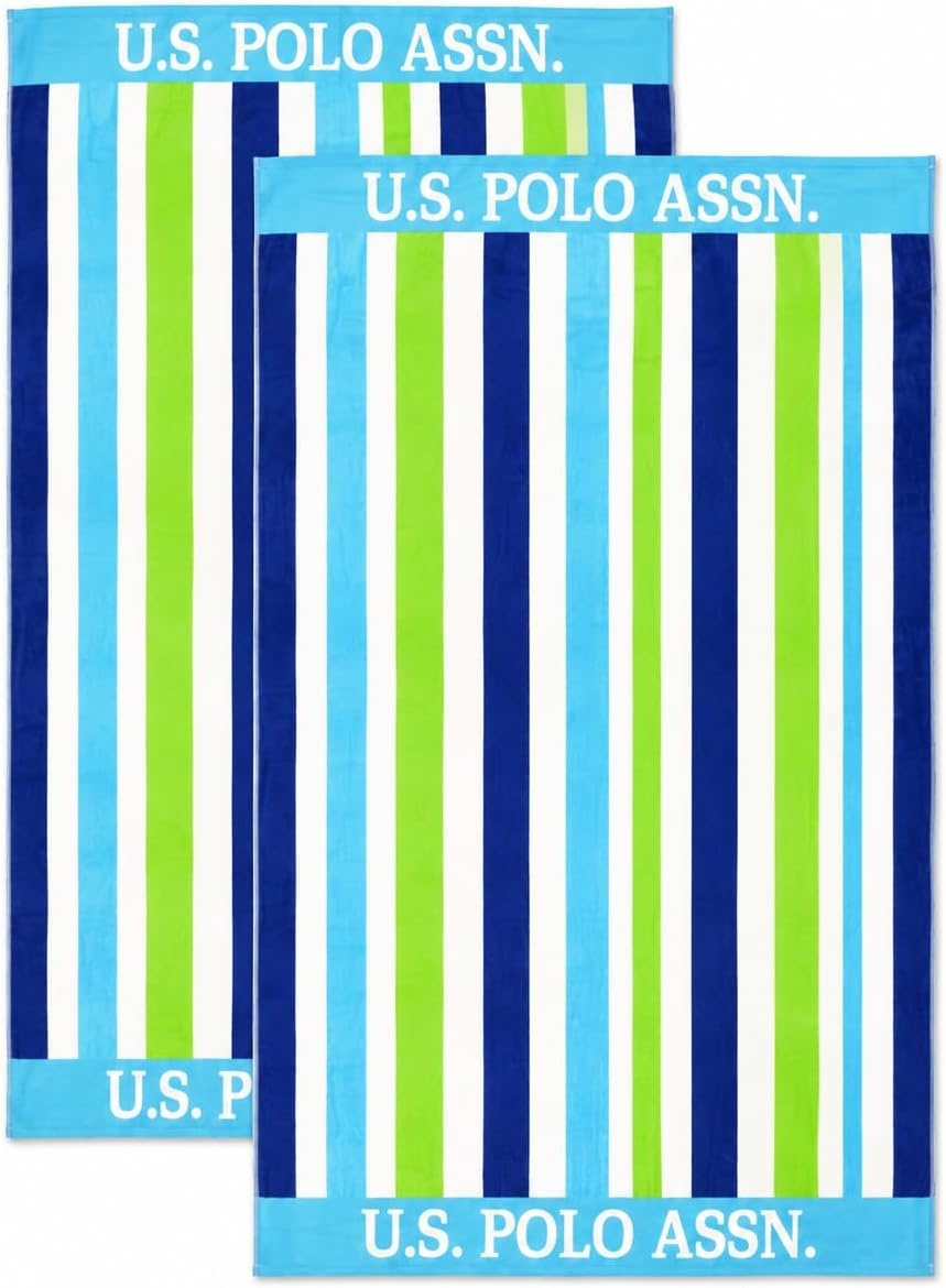 image:imageUS POLO ASSN Oversized Beach and Pool Towel 100 Cotton Velour 40 x 70 Inch Lightweight Absorbent for Beach Pool or Spa 1 Bon VoyageLanai