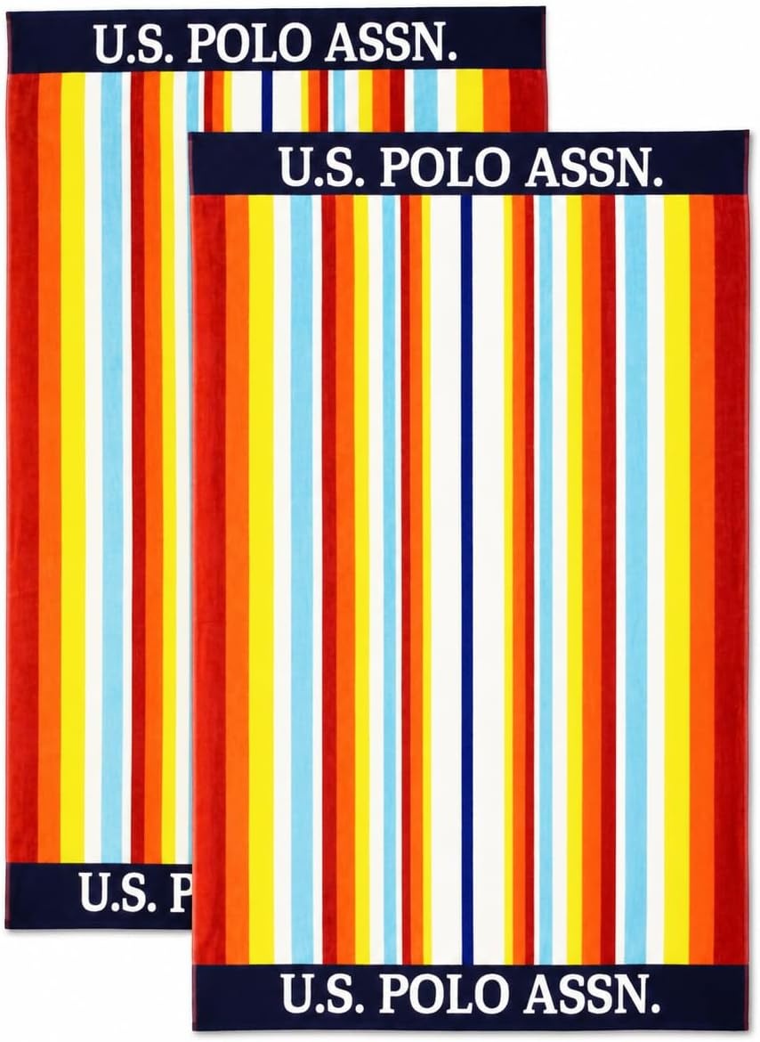 image:imageUS POLO ASSN Oversized Beach and Pool Towel 100 Cotton Velour 40 x 70 Inch Lightweight Absorbent for Beach Pool or Spa 1 Bon VoyageMaui