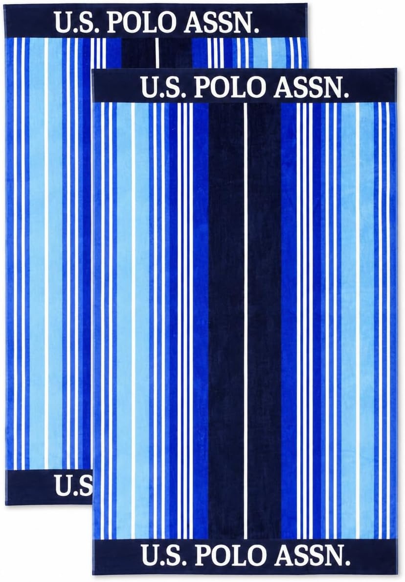 image:imageUS POLO ASSN Oversized Beach and Pool Towel 100 Cotton Velour 40 x 70 Inch Lightweight Absorbent for Beach Pool or Spa 1 Bon VoyageShip Shape