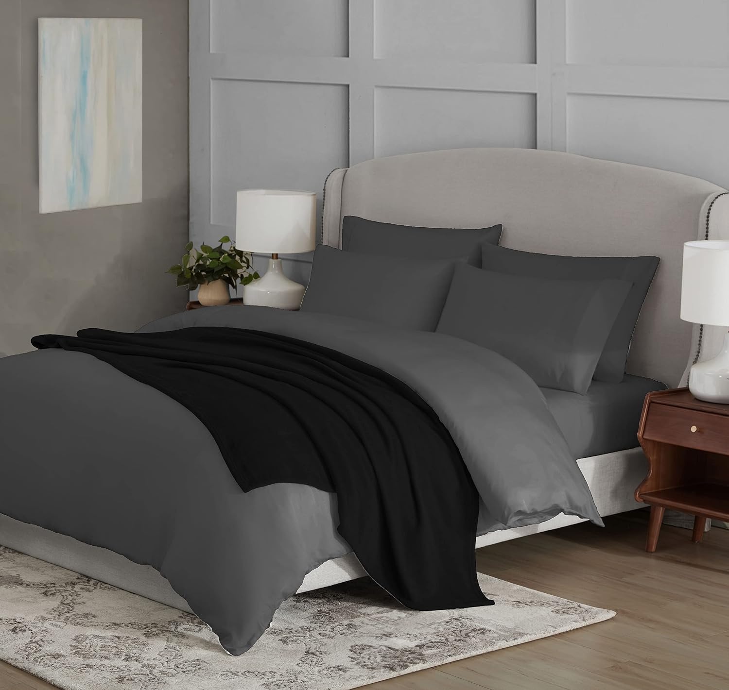image:imageUS POLO ASSN Oversized Lightweight Throw Blanket for BedSofa Soft Fleece Couch Blankets and Throws Cozy Decorative Bedding 50x70BlackBlack