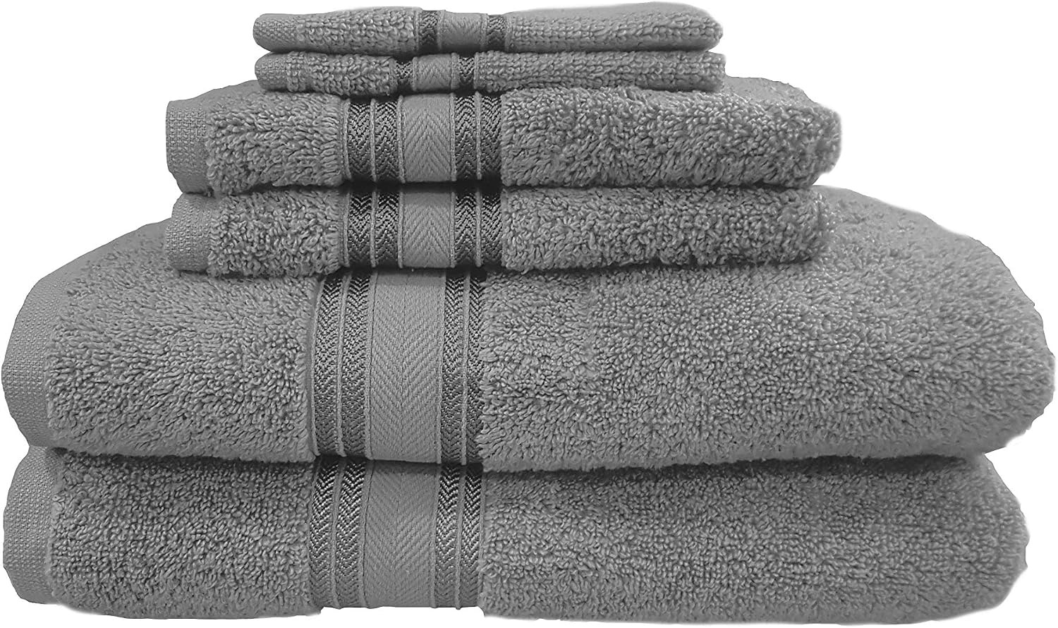image:imageUS POLO ASSN Premium 6Piece ZeroTwist Towel Set 2 Bath Towels 2 Hand Towels and 2 Face Towels Highly Absorbent Fast Drying and Super Soft Hotel Quality 100 Cotton Set GrayGray