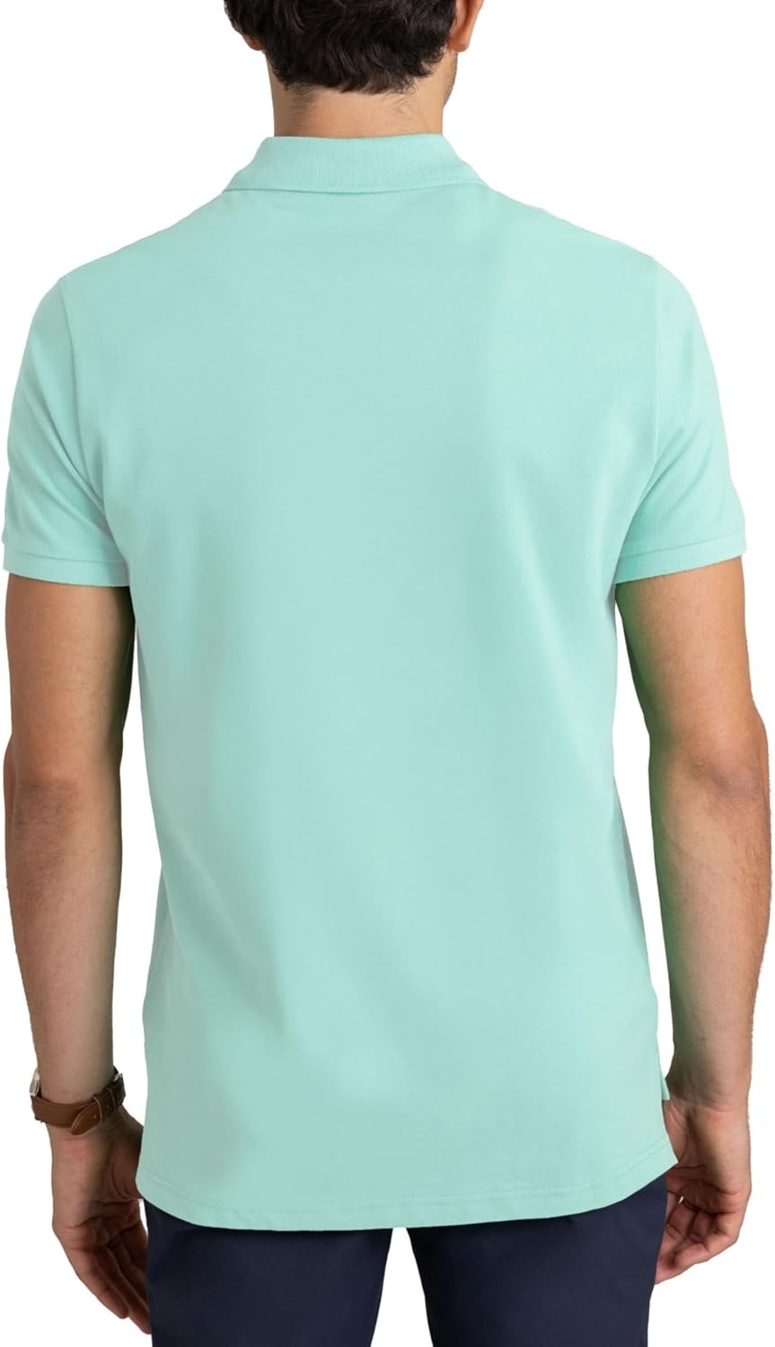 image:imageUS Polo Assn Mens Classic Polo Shirt TwoButton Closure Pique Polo Shirt Summer Fashion Golf ShirtAqua Light