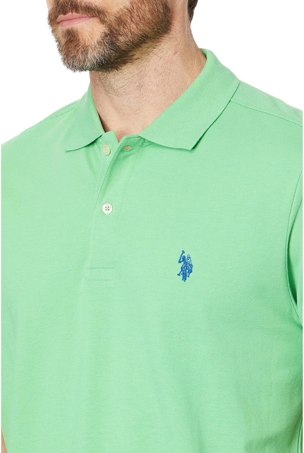 image:imageUS Polo Assn Mens Classic Polo Shirt TwoButton Closure Pique Polo Shirt Summer Fashion Golf ShirtBerkeley Green