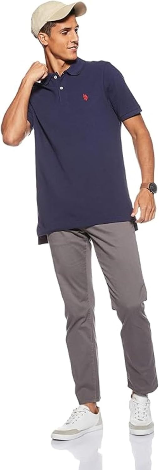 image:imageUS Polo Assn Mens Classic Polo Shirt TwoButton Closure Pique Polo Shirt Summer Fashion Golf ShirtClassic Navy