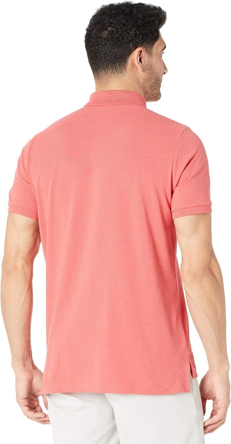 image:imageUS Polo Assn Mens Classic Polo Shirt TwoButton Closure Pique Polo Shirt Summer Fashion Golf ShirtCoral Shell Heather