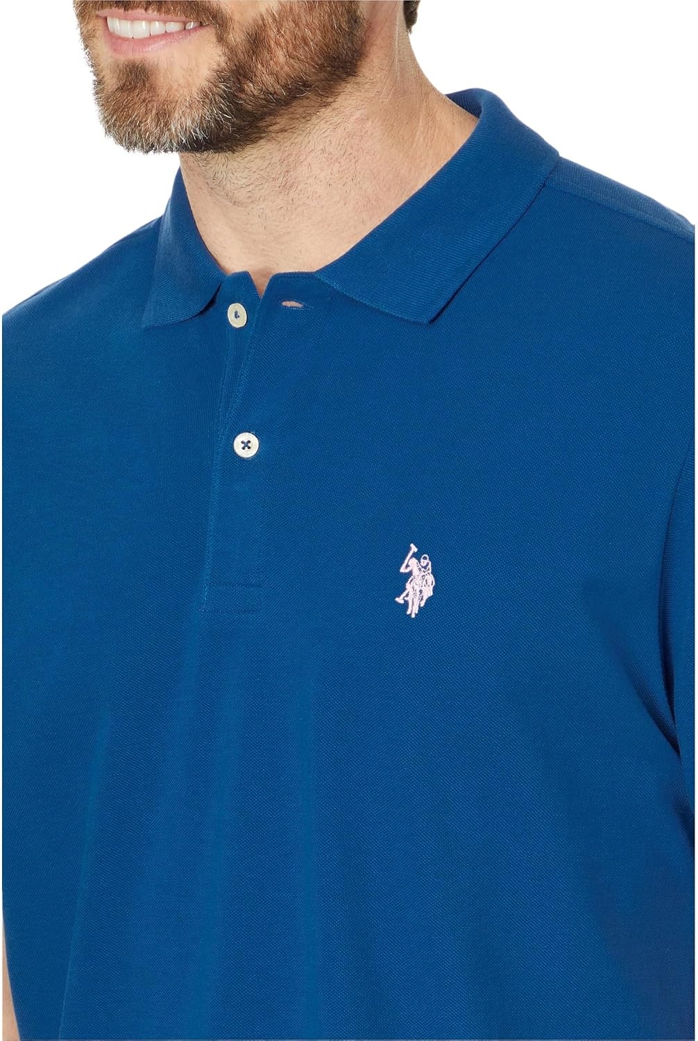 image:imageUS Polo Assn Mens Classic Polo Shirt TwoButton Closure Pique Polo Shirt Summer Fashion Golf ShirtEvening Sail