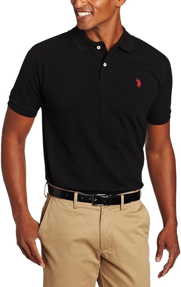 image:imageUS Polo Assn Mens Classic Polo Shirt TwoButton Closure Pique Polo Shirt Summer Fashion Golf ShirtHeather GreyWhiteBlack