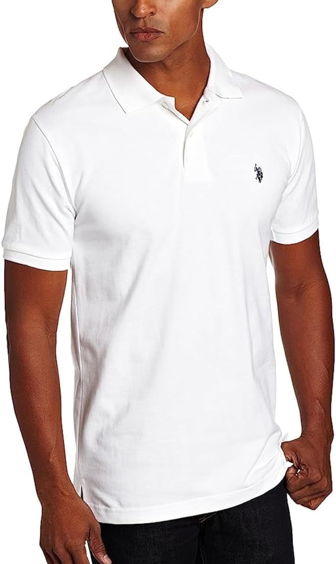 image:imageUS Polo Assn Mens Classic Polo Shirt TwoButton Closure Pique Polo Shirt Summer Fashion Golf ShirtHeather GreyWhiteBlack