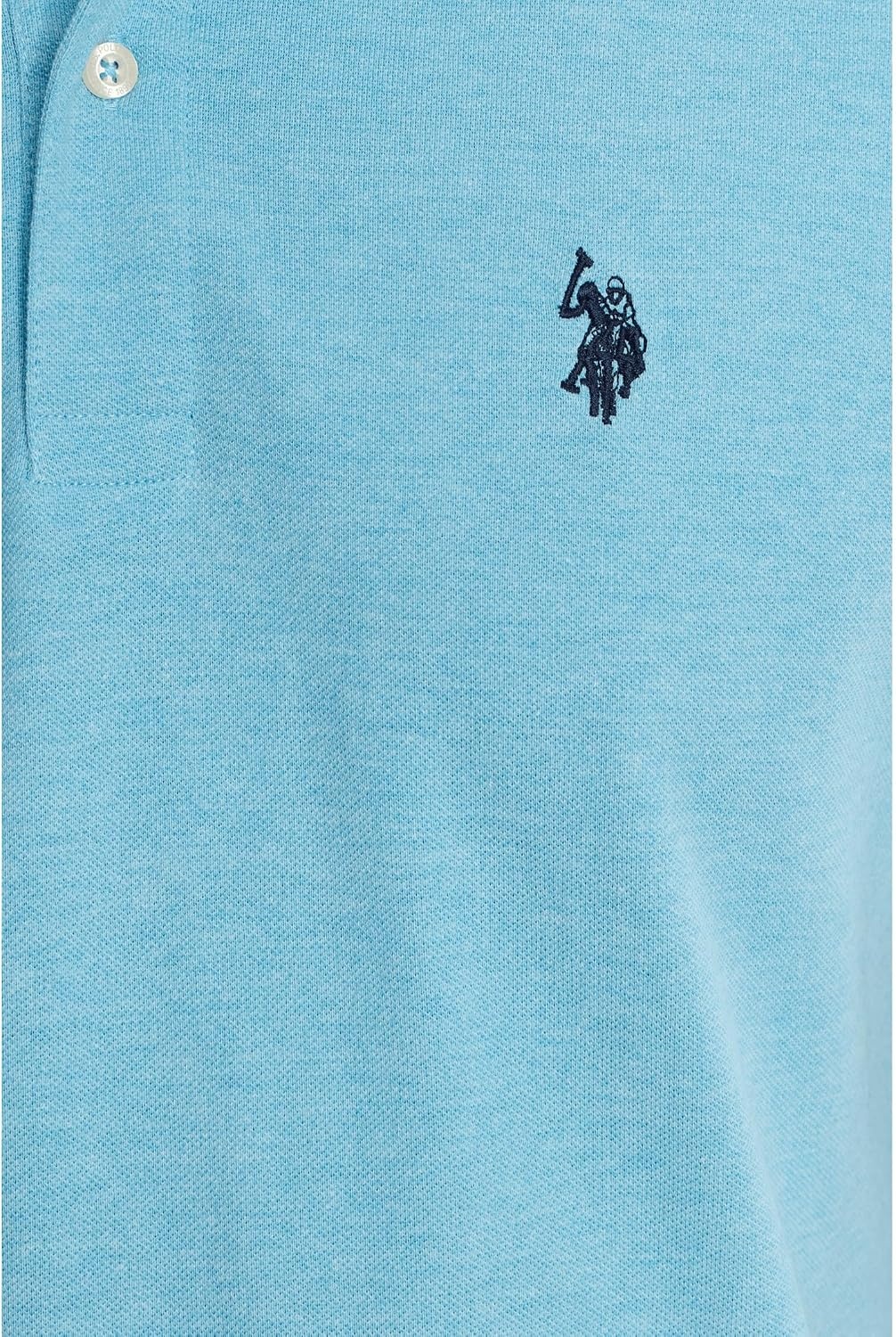 image:imageUS Polo Assn Mens Classic Polo Shirt TwoButton Closure Pique Polo Shirt Summer Fashion Golf ShirtHorizon Blue Heather
