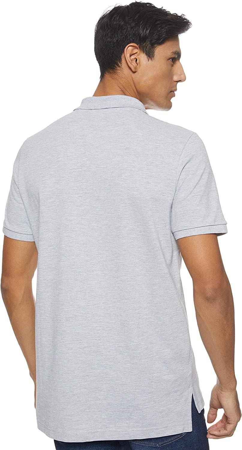 image:imageUS Polo Assn Mens Classic Polo Shirt TwoButton Closure Pique Polo Shirt Summer Fashion Golf ShirtLight Heather Gray