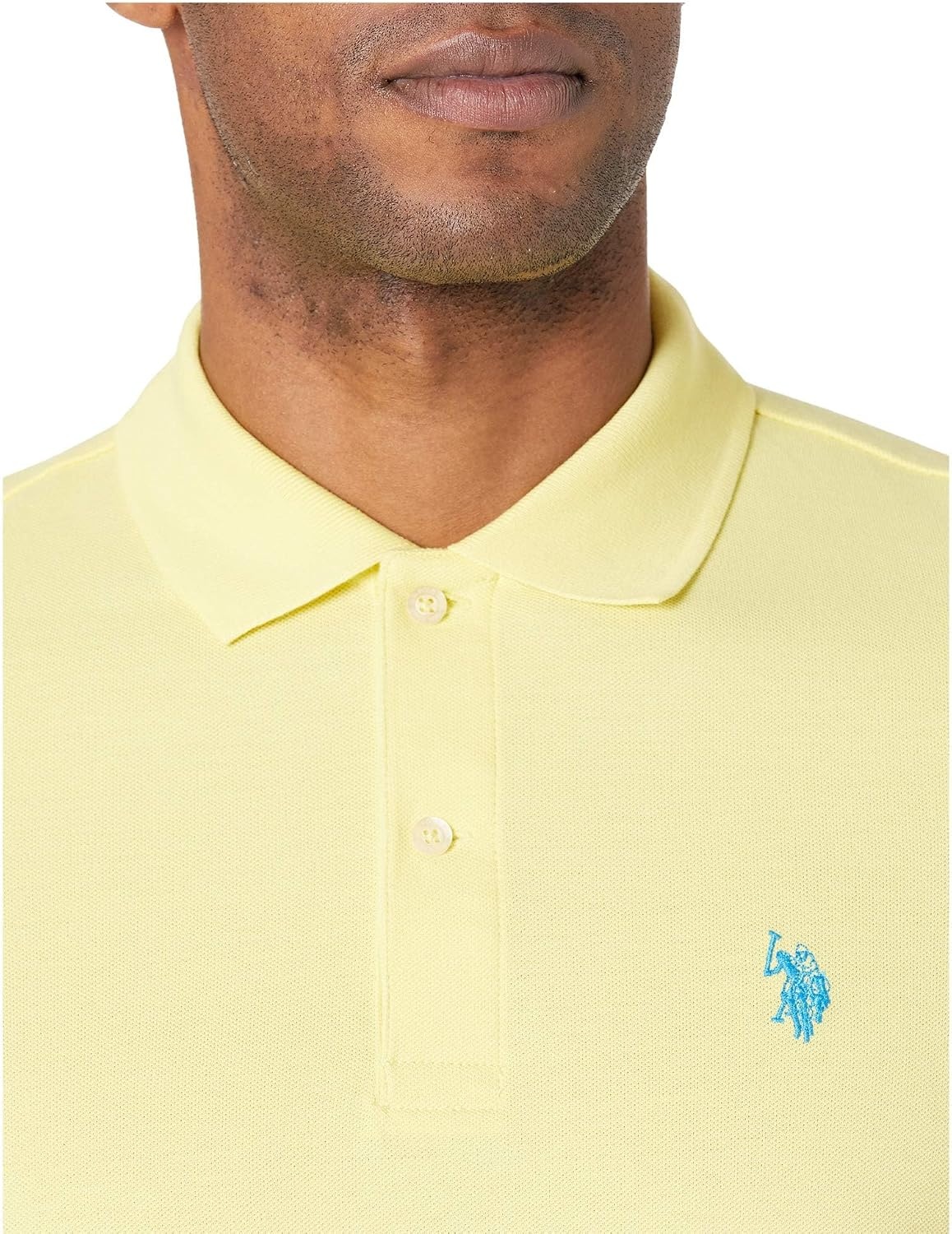 image:imageUS Polo Assn Mens Classic Polo Shirt TwoButton Closure Pique Polo Shirt Summer Fashion Golf ShirtLime Light