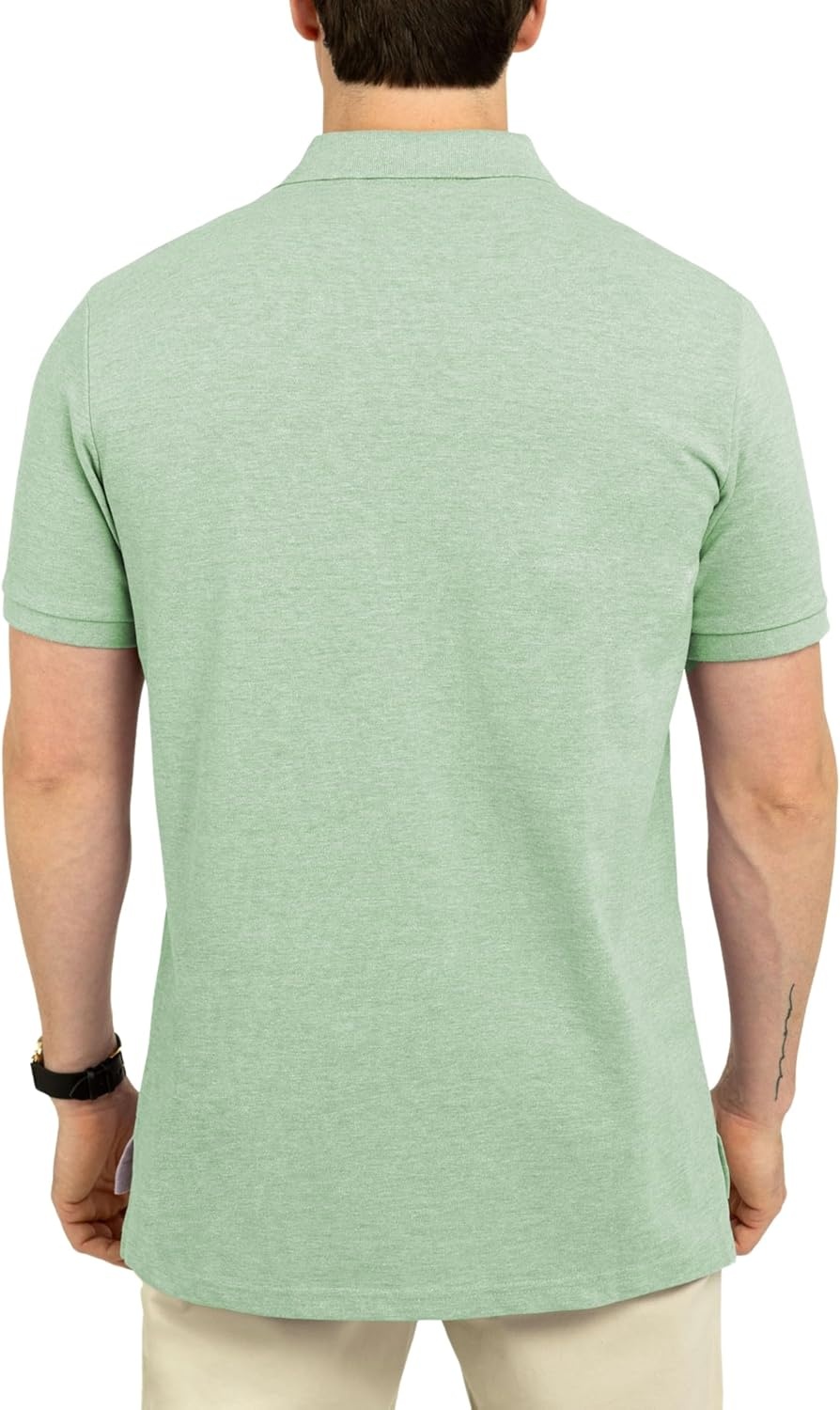 image:imageUS Polo Assn Mens Classic Polo Shirt TwoButton Closure Pique Polo Shirt Summer Fashion Golf ShirtMint Tea Heather