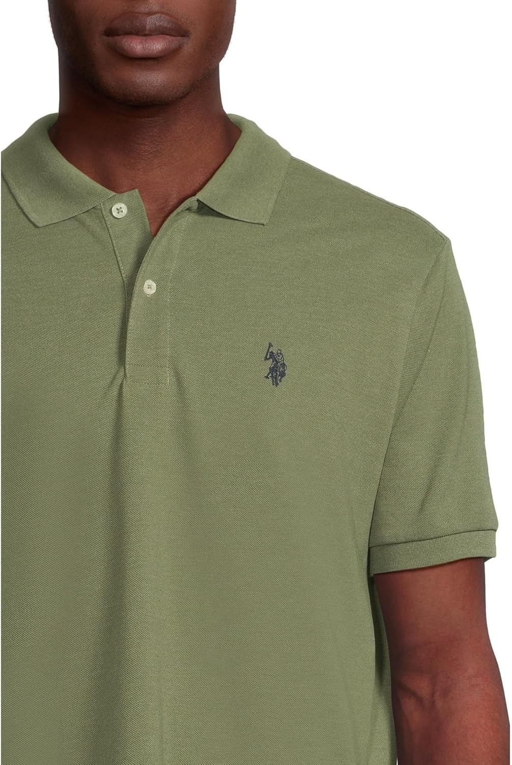 image:imageUS Polo Assn Mens Classic Polo Shirt TwoButton Closure Pique Polo Shirt Summer Fashion Golf ShirtMoss Mountain Heather