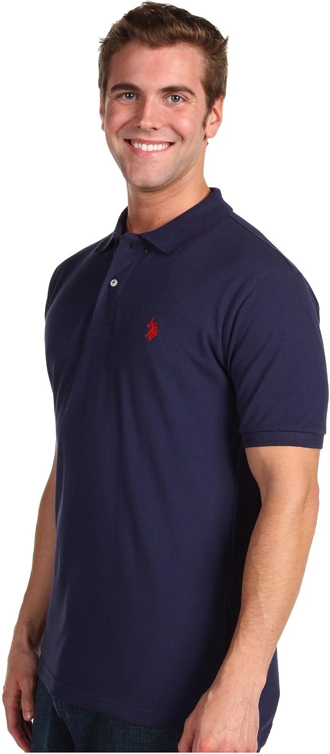image:imageUS Polo Assn Mens Classic Polo Shirt TwoButton Closure Pique Polo Shirt Summer Fashion Golf ShirtNavy