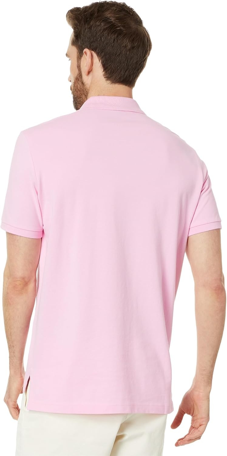 image:imageUS Polo Assn Mens Classic Polo Shirt TwoButton Closure Pique Polo Shirt Summer Fashion Golf ShirtPink Hour