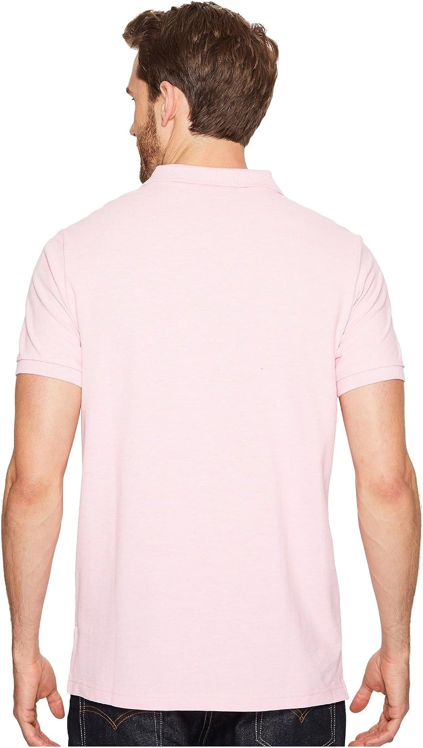 image:imageUS Polo Assn Mens Classic Polo Shirt TwoButton Closure Pique Polo Shirt Summer Fashion Golf ShirtPink Sunset Heather