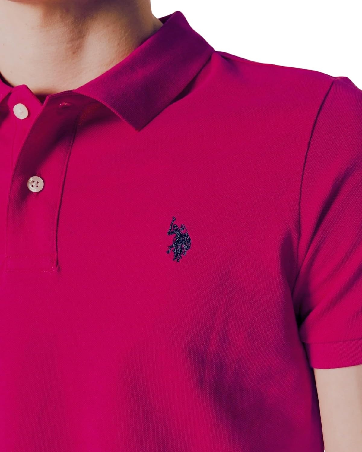 image:imageUS Polo Assn Mens Classic Polo Shirt TwoButton Closure Pique Polo Shirt Summer Fashion Golf ShirtRaspberry Vine Heather