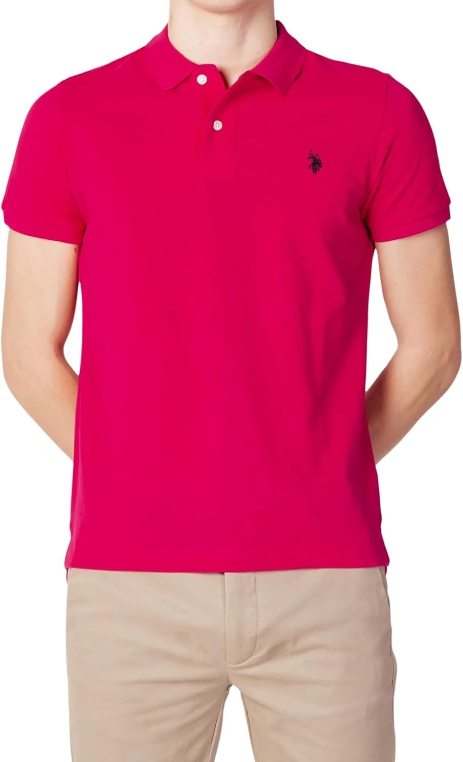 image:imageUS Polo Assn Mens Classic Polo Shirt TwoButton Closure Pique Polo Shirt Summer Fashion Golf ShirtRaspberry Vine Heather