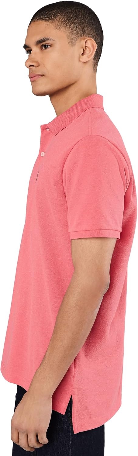 image:imageUS Polo Assn Mens Classic Polo Shirt TwoButton Closure Pique Polo Shirt Summer Fashion Golf ShirtRed Sky Heather