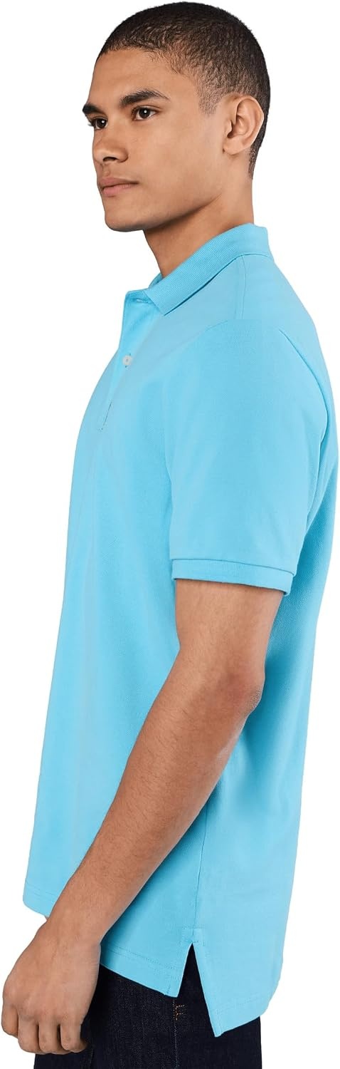 image:imageUS Polo Assn Mens Classic Polo Shirt TwoButton Closure Pique Polo Shirt Summer Fashion Golf ShirtRiver Blue