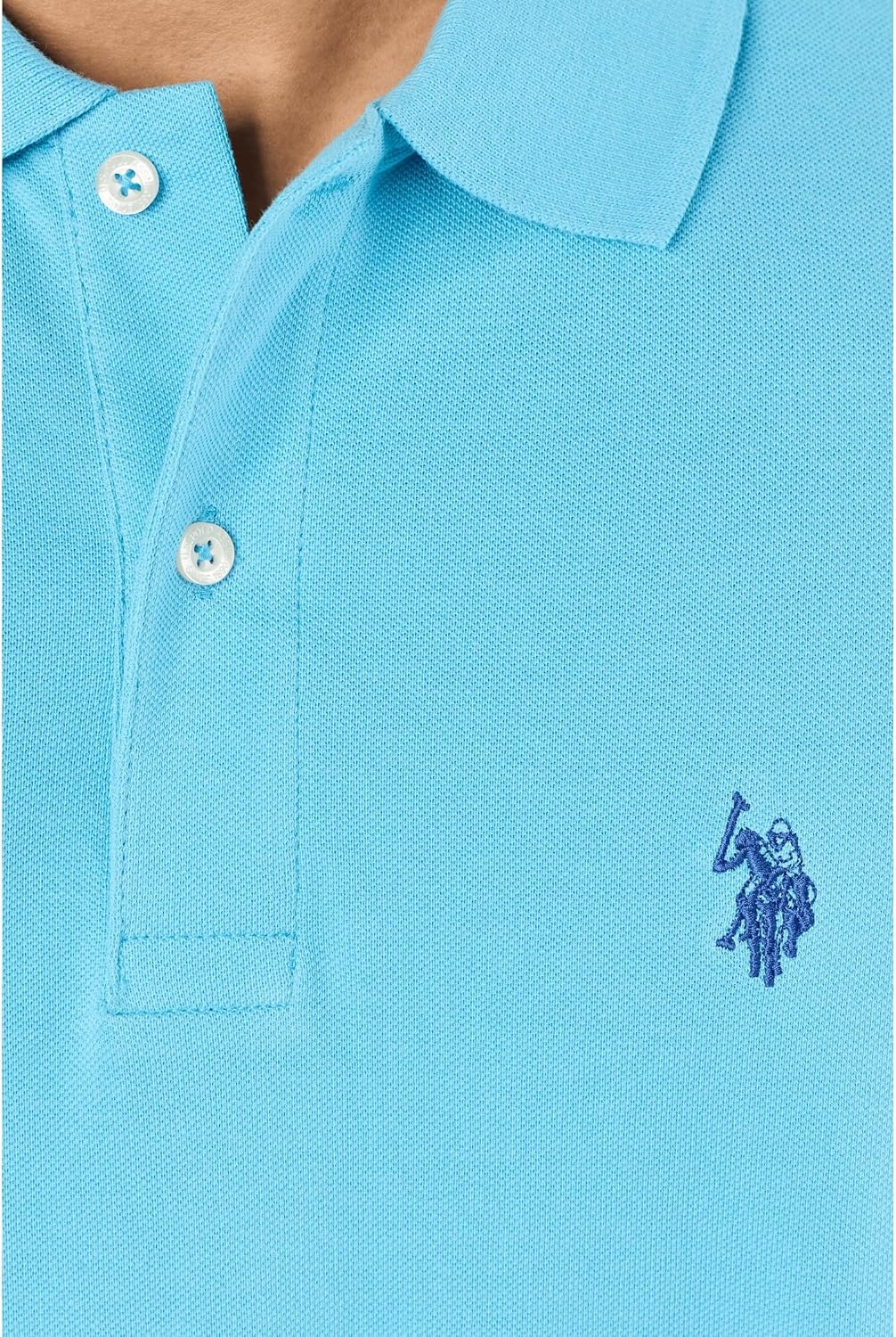 image:imageUS Polo Assn Mens Classic Polo Shirt TwoButton Closure Pique Polo Shirt Summer Fashion Golf ShirtRiver Blue