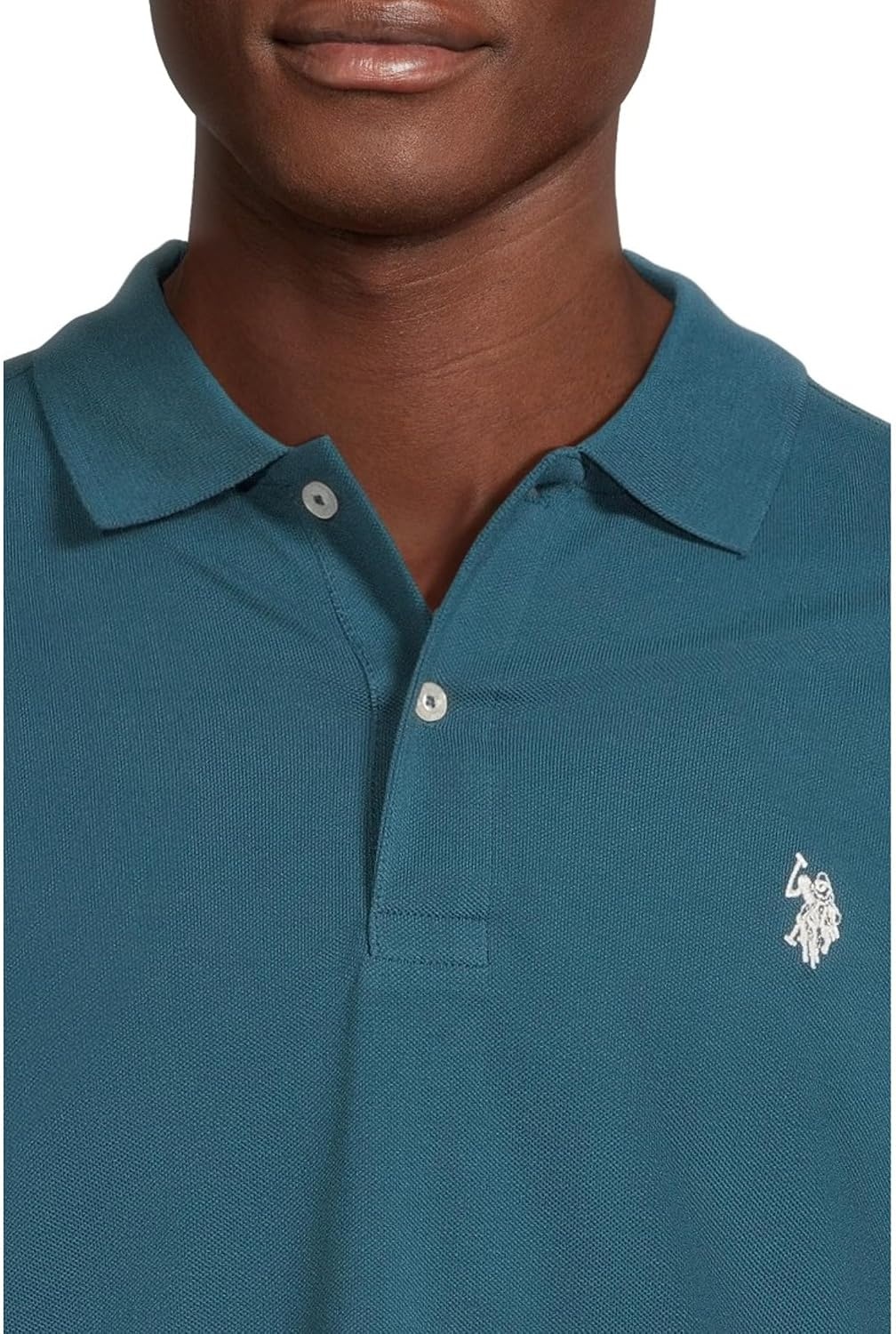 image:imageUS Polo Assn Mens Classic Polo Shirt TwoButton Closure Pique Polo Shirt Summer Fashion Golf ShirtTeal River