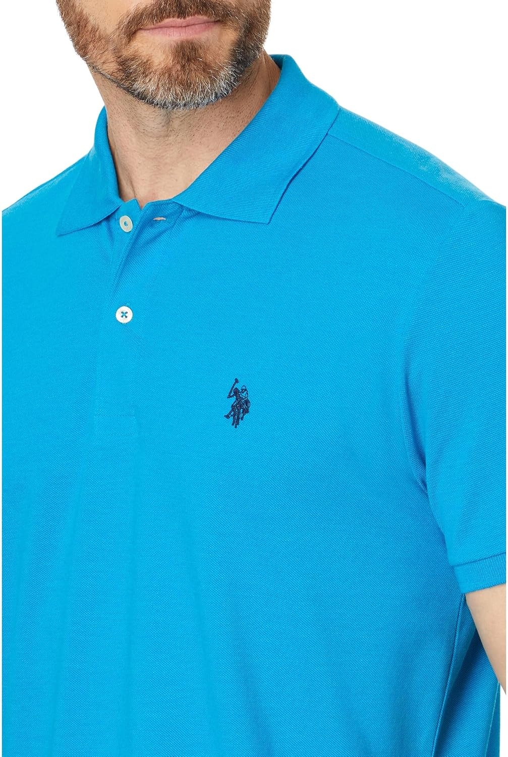 image:imageUS Polo Assn Mens Classic Polo Shirt TwoButton Closure Pique Polo Shirt Summer Fashion Golf ShirtTurquoise Heather