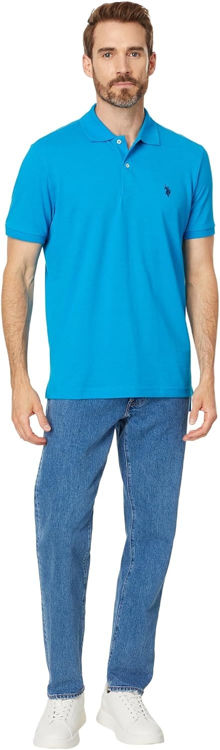 image:imageUS Polo Assn Mens Classic Polo Shirt TwoButton Closure Pique Polo Shirt Summer Fashion Golf ShirtTurquoise Heather