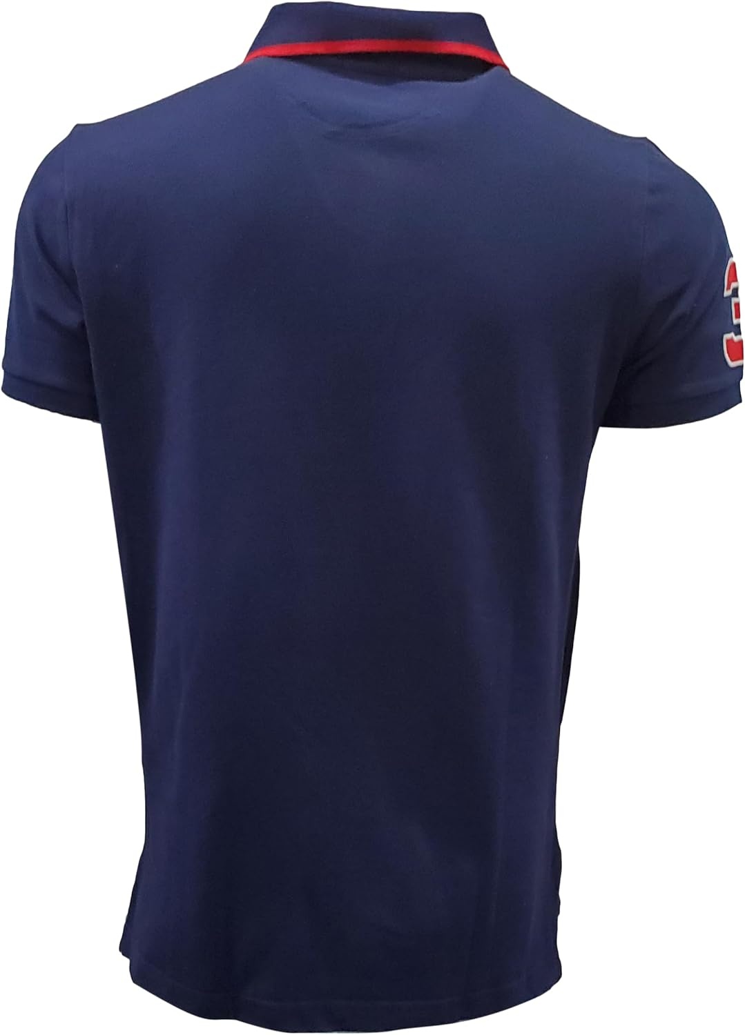 image:imageUS Polo Assn Mens ShortSleeve Polo Shirt with Applique Casual Summer Slim Fit Polo Shirt with Contrast ColorNavyMulti Red Pony