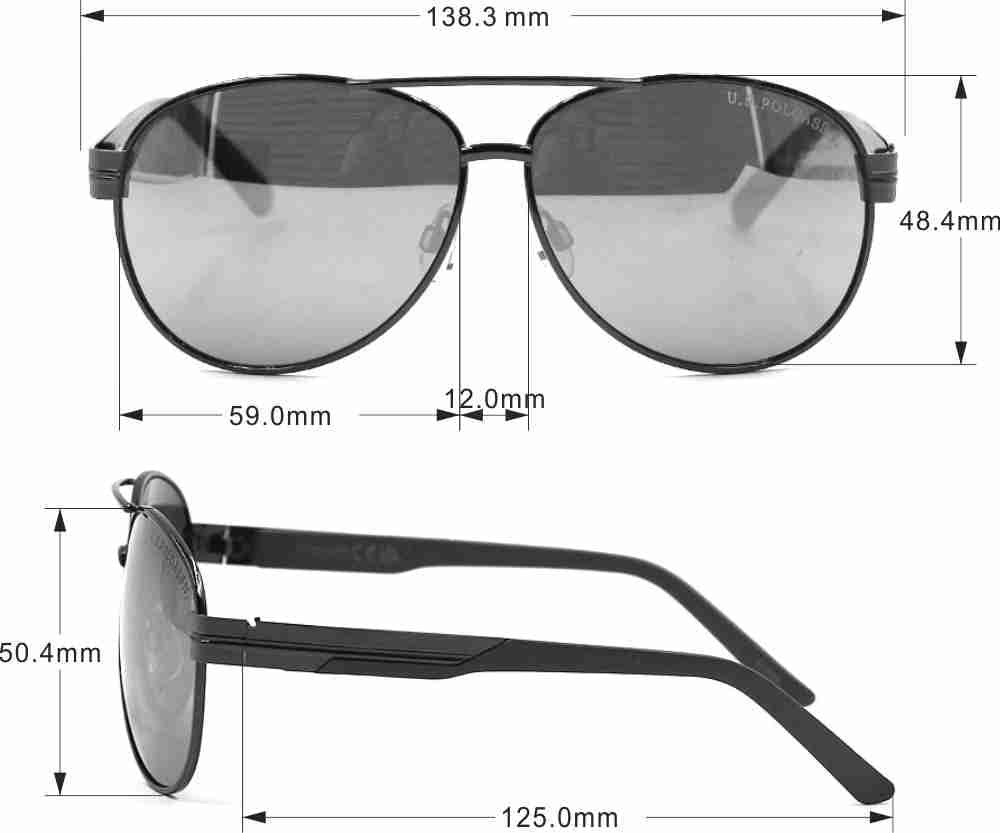 image:imageUS Polo Assn PA1013 Stylish Metal UV Protective Aviator Sunglasses for Men Classic Gifts Men 63 mm