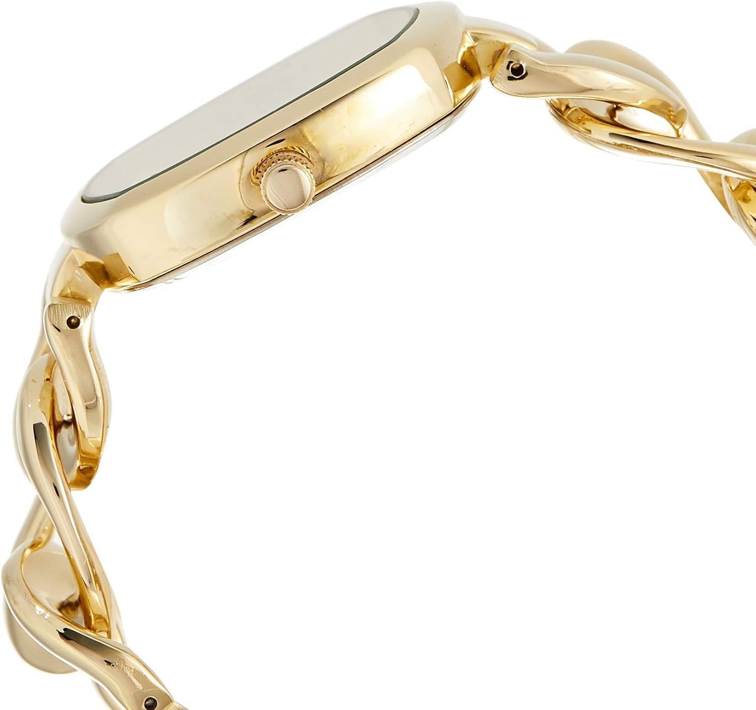 image:imageUS Polo Assn Womens GoldTone Chain Bracelet Watch 38mm Square Case Rhinestone Dial Adjustable Link Strap Elegant Quartz Dress Watch with GiftBox