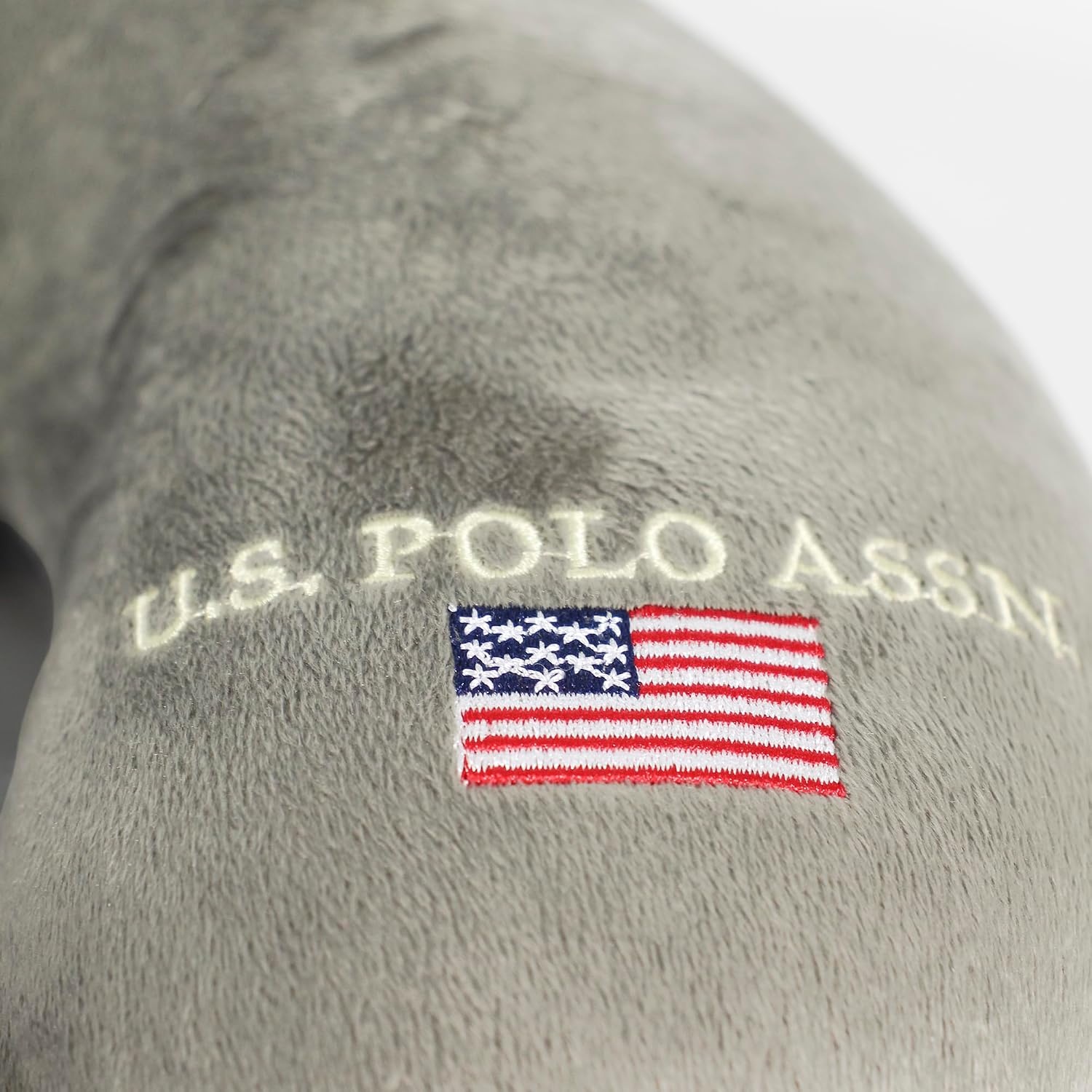 image:imageUS Polo Association Ultra Soft Velvet Velour Plush Memory Foam Travel Neck Pillow BlackSilver