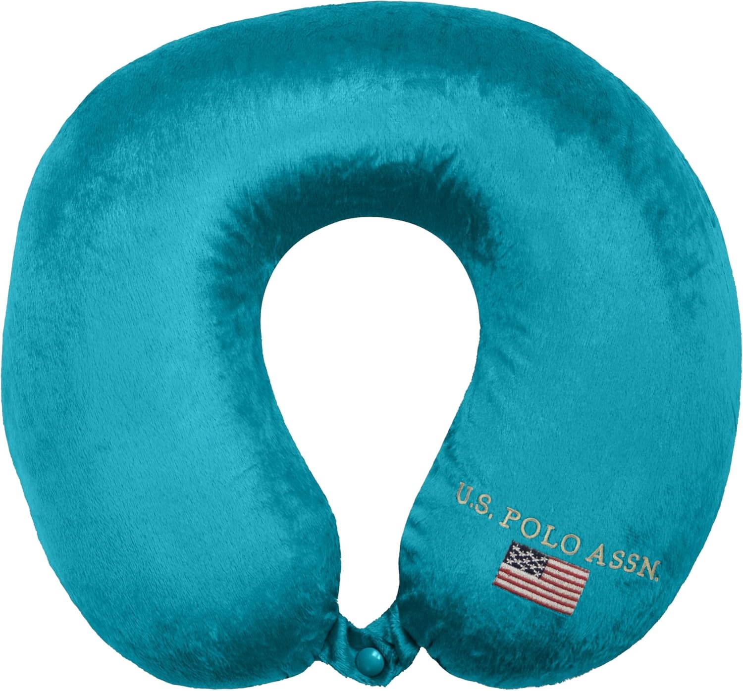 image:imageUS Polo Association Ultra Soft Velvet Velour Plush Memory Foam Travel Neck Pillow BlackTeal
