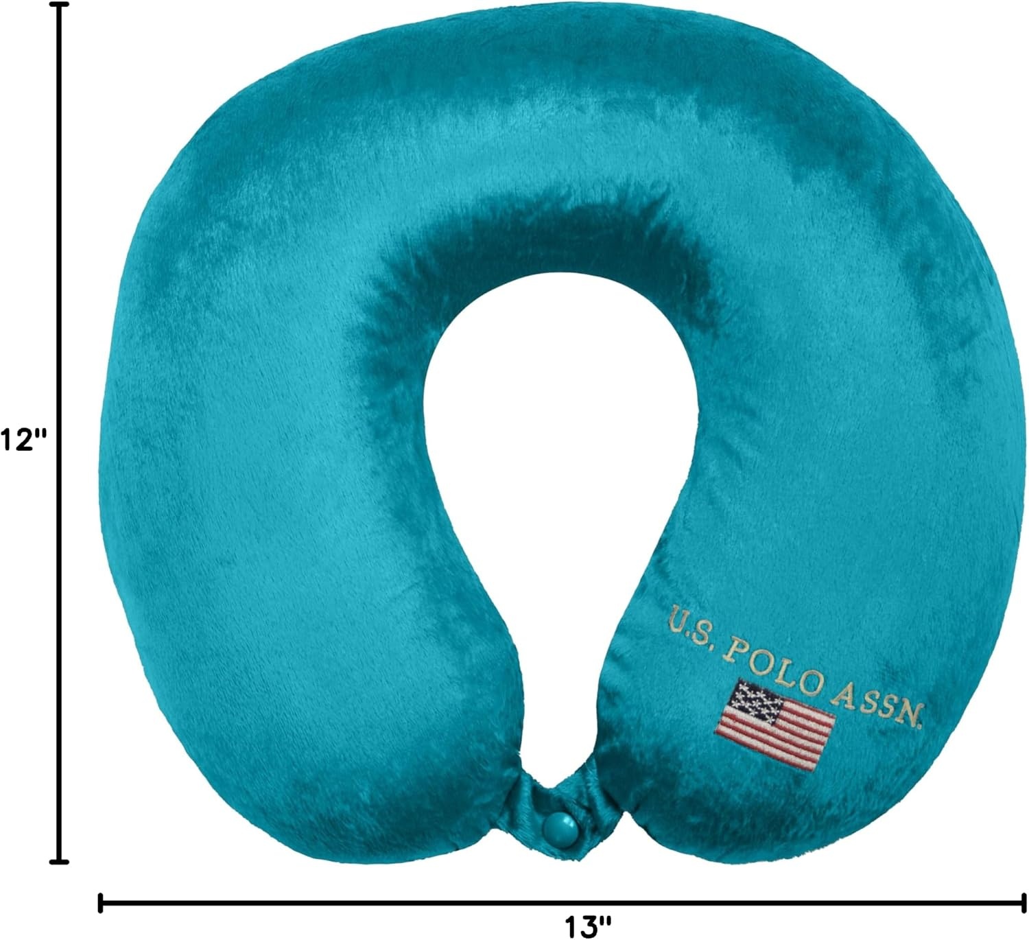 image:imageUS Polo Association Ultra Soft Velvet Velour Plush Memory Foam Travel Neck Pillow BlackTeal