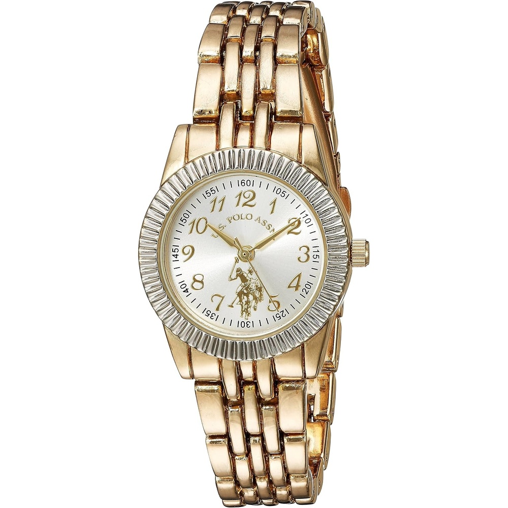 image:imageAccutime US Polo Assn Womens Gold Bracelet Watch with Analog Quarts Display Model USC40098