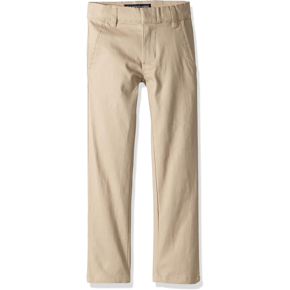 image:imageUS POLO ASSN Boys Modern Fit Flat Front Stretch Twill PantKhaki
