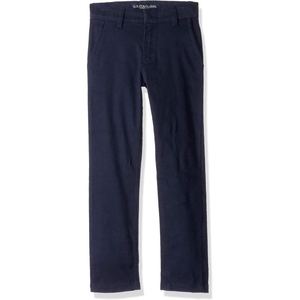 image:imageUS POLO ASSN Boys Modern Fit Flat Front Stretch Twill PantNavy