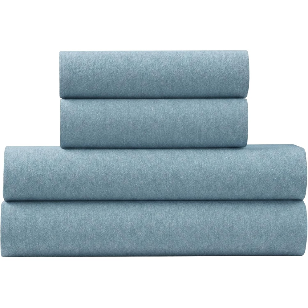 image:imageUS POLO ASSN Jersey Knit Sheet Set Cotton Blend TShirt amp Pajama Feel Deep Pocket WrinkleResistant Cooling amp Breathable Everyday Comfort StretchCameo Blue