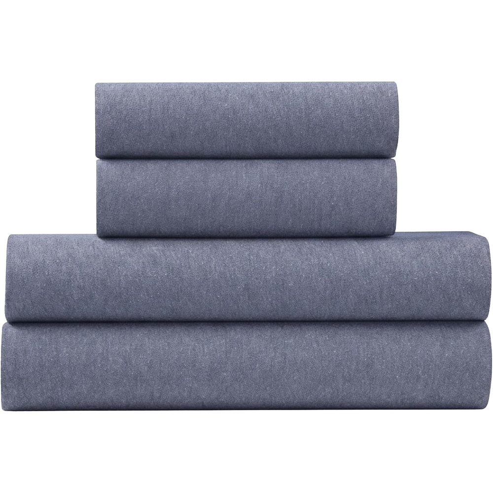 image:imageUS POLO ASSN Jersey Knit Sheet Set Cotton Blend TShirt amp Pajama Feel Deep Pocket WrinkleResistant Cooling amp Breathable Everyday Comfort StretchDenim
