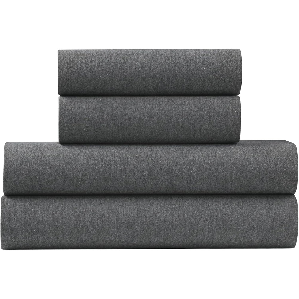image:imageUS POLO ASSN Jersey Knit Sheet Set Cotton Blend TShirt amp Pajama Feel Deep Pocket WrinkleResistant Cooling amp Breathable Everyday Comfort StretchGrey Flannel