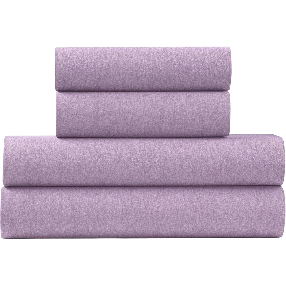 image:imageUS POLO ASSN Jersey Knit Sheet Set Cotton Blend TShirt amp Pajama Feel Deep Pocket WrinkleResistant Cooling amp Breathable Everyday Comfort StretchLavender